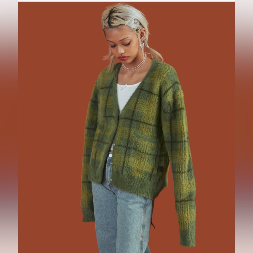 UNIF Ty Cardigan Multi-Green size Large NWOT
